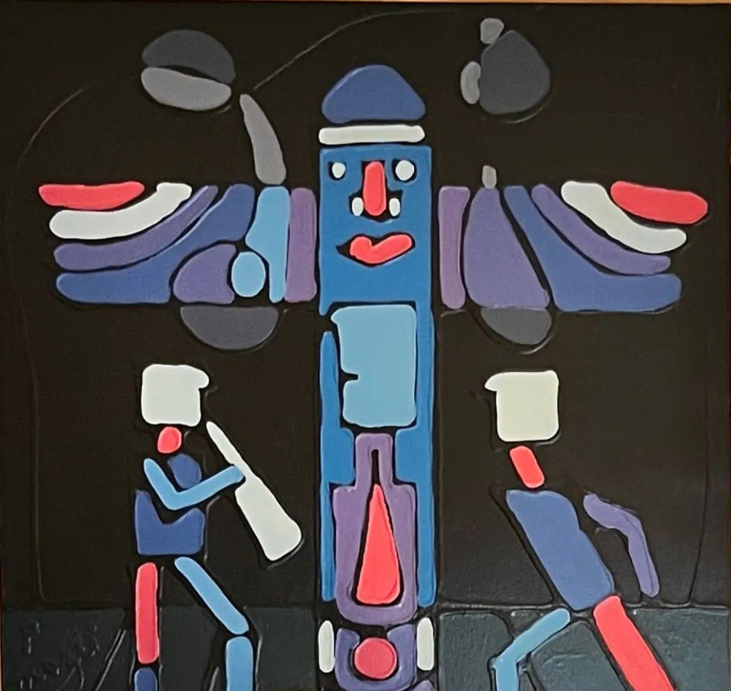 Abstract Italiaans schilderij na restauratie