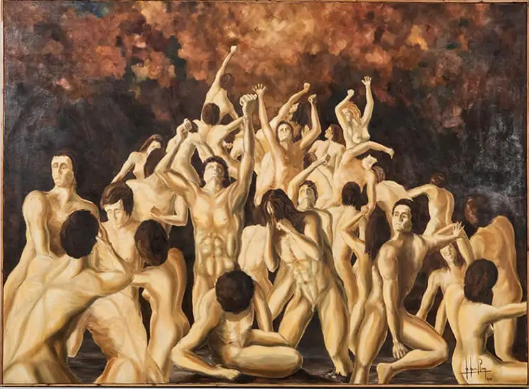 Painting of purgatory after restoration
