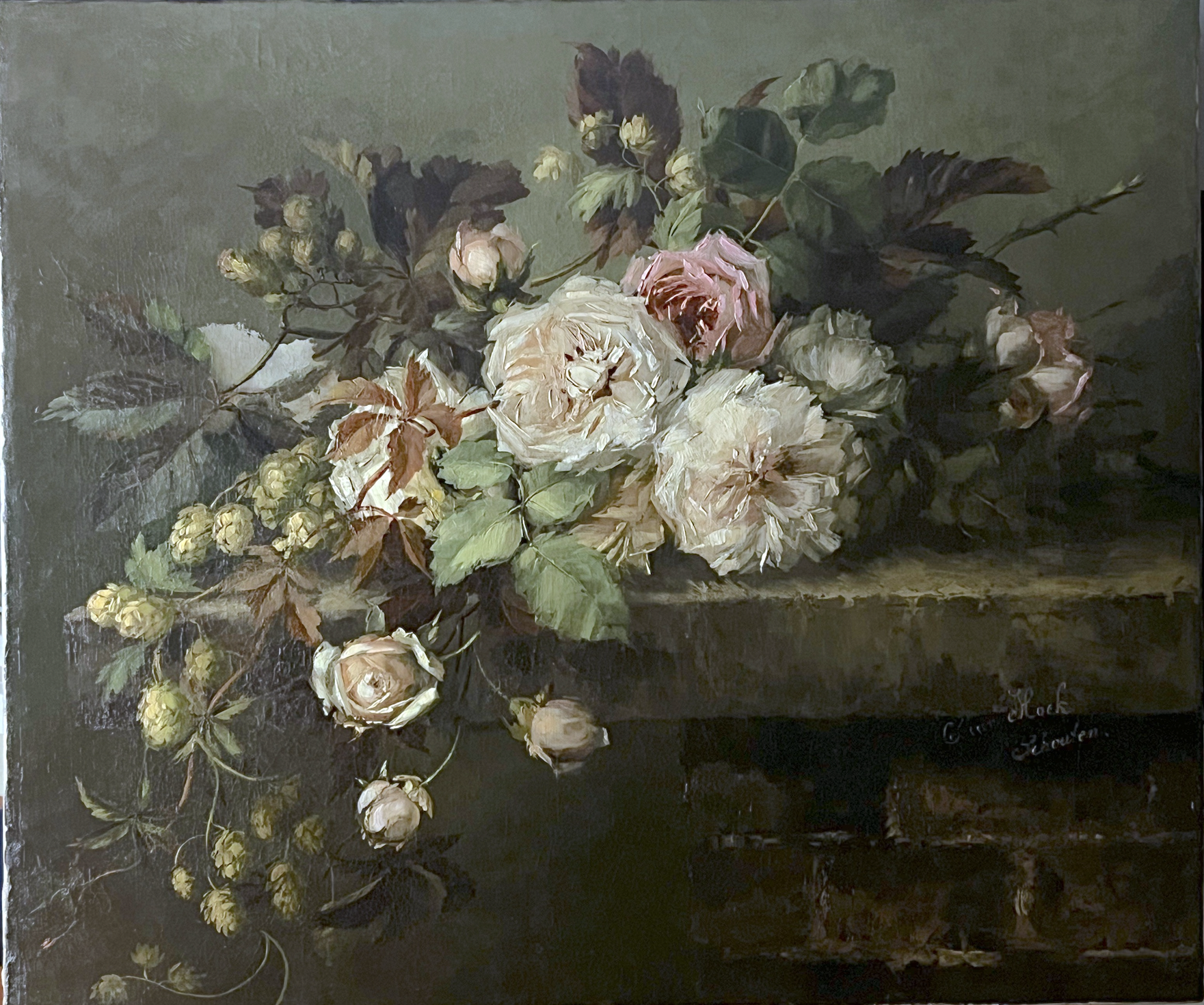 Stilleven schilderij na restauratie